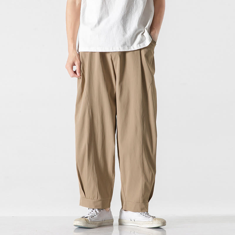 Nimara Ritual Summer Solid Drawstring Ankle-Length Men's Cargo Harem Pants With Pockets