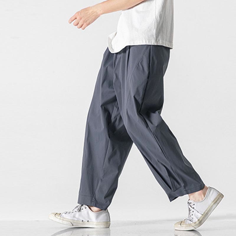Nimara Ritual Summer Solid Drawstring Ankle-Length Men's Cargo Harem Pants With Pockets