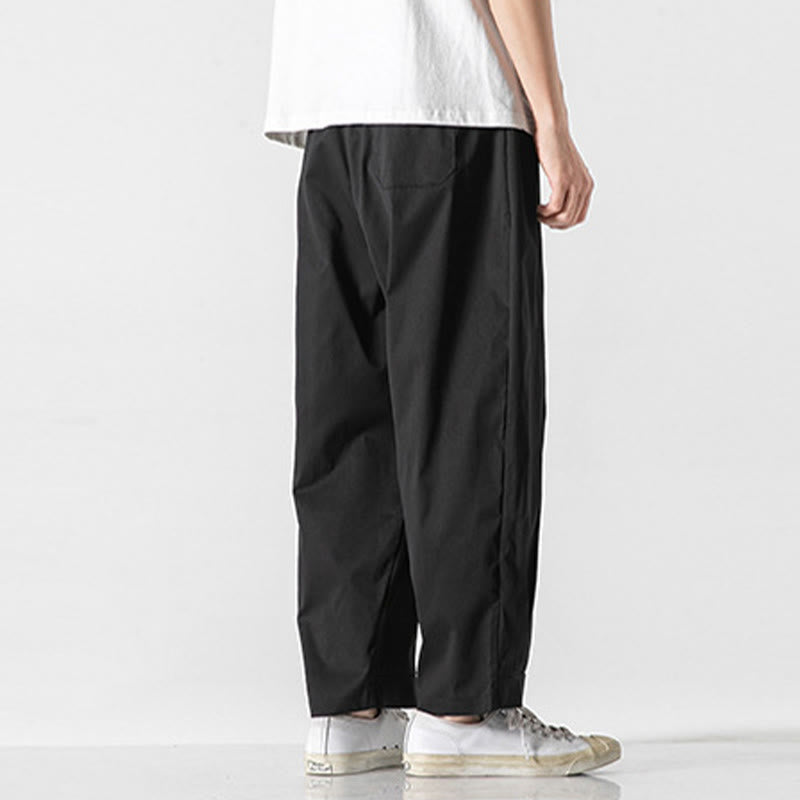 Nimara Ritual Summer Solid Drawstring Ankle-Length Men's Cargo Harem Pants With Pockets