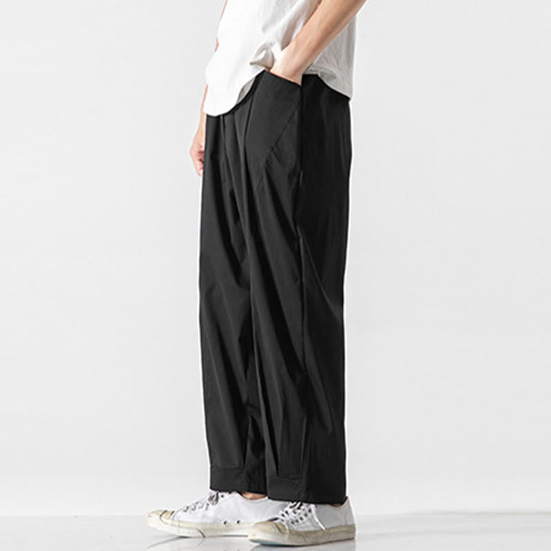Nimara Ritual Summer Solid Drawstring Ankle-Length Men's Cargo Harem Pants With Pockets