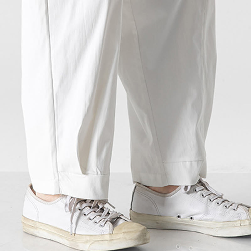 Nimara Ritual Summer Solid Drawstring Ankle-Length Men's Cargo Harem Pants With Pockets