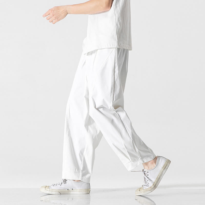 Nimara Ritual Summer Solid Drawstring Ankle-Length Men's Cargo Harem Pants With Pockets