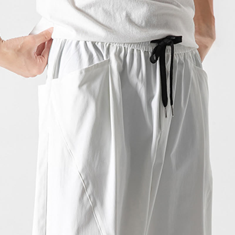 Nimara Ritual Summer Solid Drawstring Ankle-Length Men's Cargo Harem Pants With Pockets