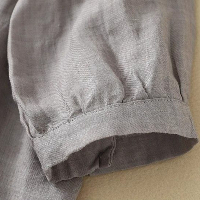 Nimara Ritual Plain Crew Neck Buttons Design Three Quarter Sleeve Women's Shirt