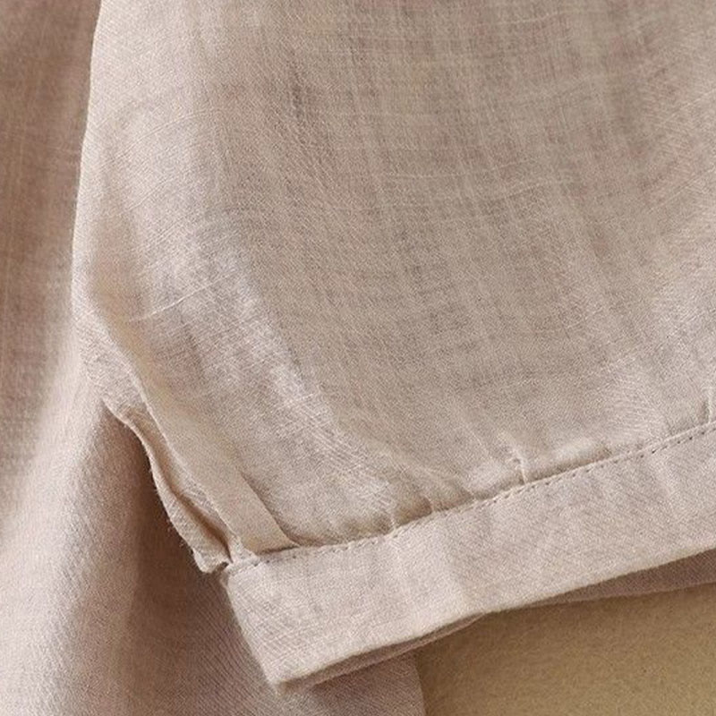 Nimara Ritual Plain Crew Neck Buttons Design Three Quarter Sleeve Women's Shirt