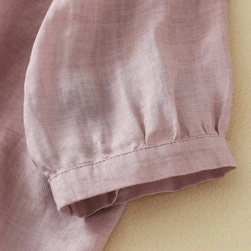 Nimara Ritual Plain Crew Neck Buttons Design Three Quarter Sleeve Women's Shirt