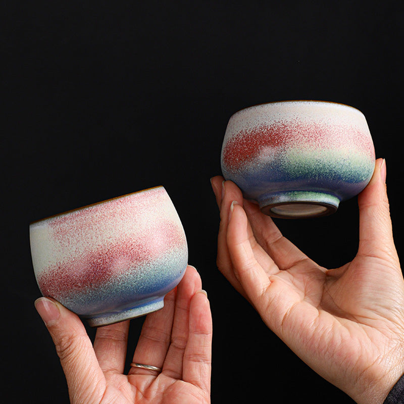 Nimara Ritual Retro Red Gradient Kiln Change Ceramic Teacup Kung Fu Tea Cup