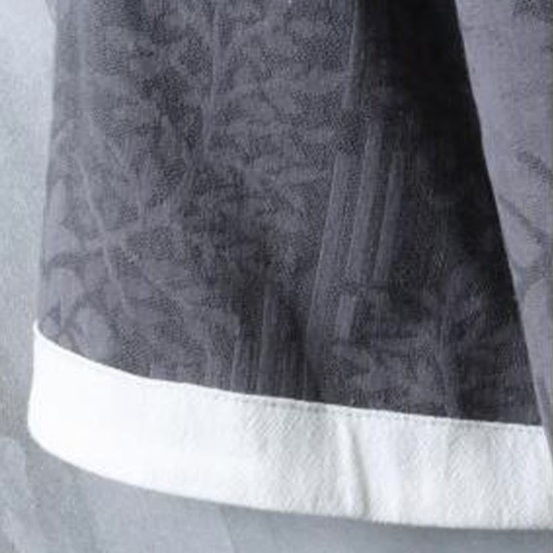 Nimara Ritual Summer Floral Pattern Frog-Button Half Sleeve Cotton Men's Shirt