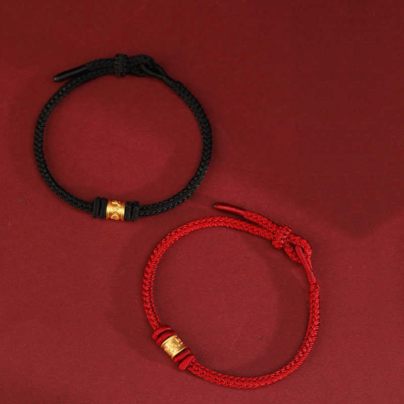 Nimara Ritual Tibet Handmade 999 Gold Om Mani Padme Hum Luck Protection Bracelet