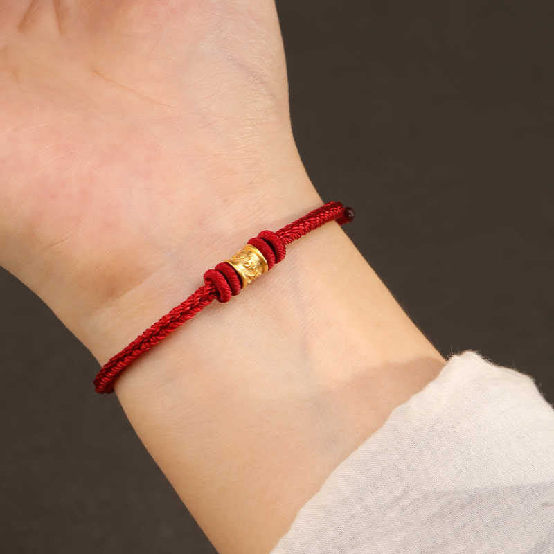 Nimara Ritual Tibet Handmade 999 Gold Om Mani Padme Hum Luck Protection Bracelet