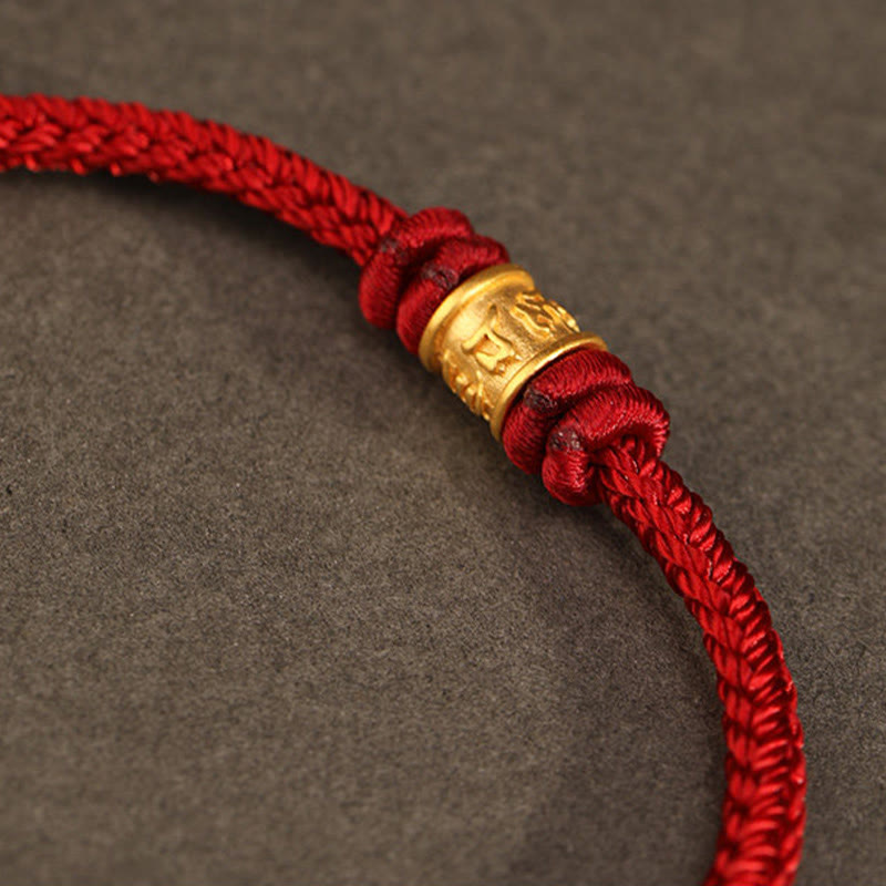 Nimara Ritual Tibet Handmade 999 Gold Om Mani Padme Hum Luck Protection Bracelet