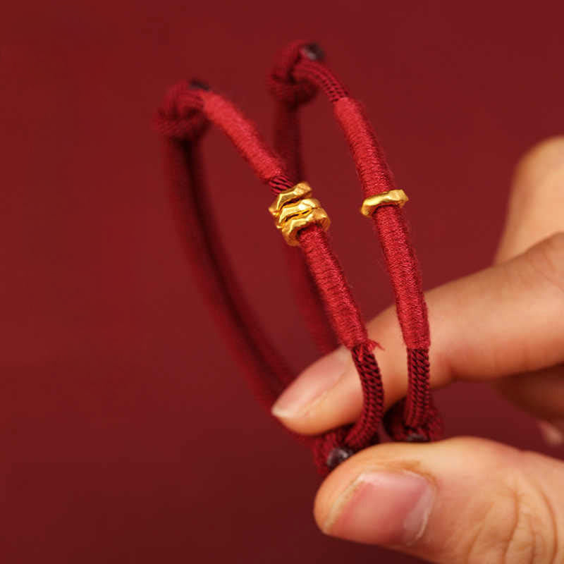 Nimara Ritual 999 Gold Ring Design Handmade Luck Braided Red Rope Bracelet Anklet