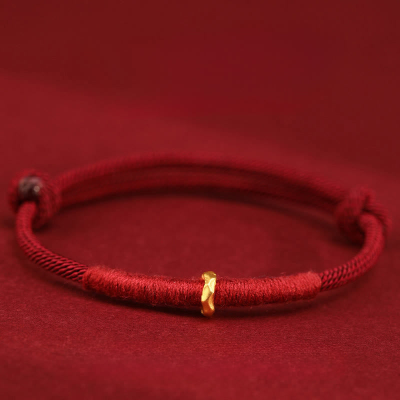 Nimara Ritual 999 Gold Ring Design Handmade Luck Braided Red Rope Bracelet Anklet