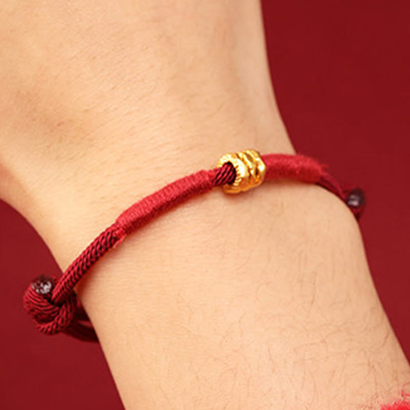 Nimara Ritual 999 Gold Ring Design Handmade Luck Braided Red Rope Bracelet Anklet