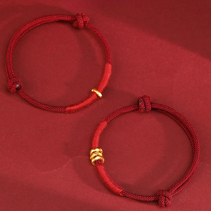 Nimara Ritual 999 Gold Ring Design Handmade Luck Braided Red Rope Bracelet Anklet