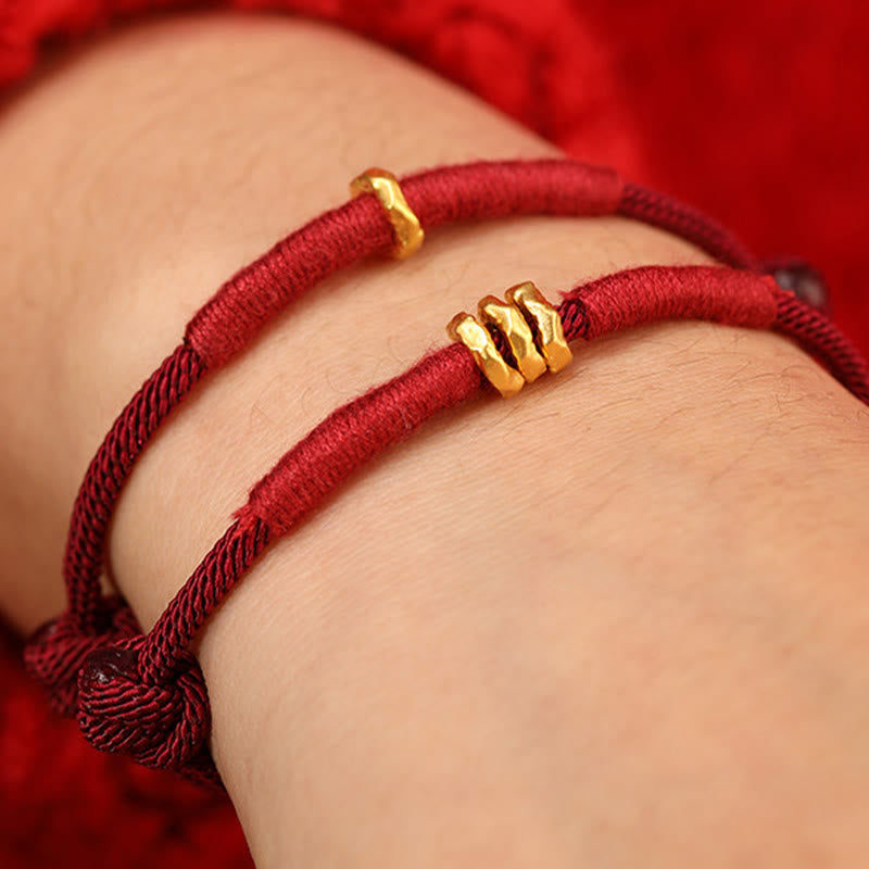 Nimara Ritual 999 Gold Ring Design Handmade Luck Braided Red Rope Bracelet Anklet