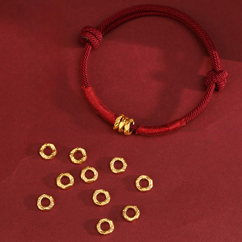 Nimara Ritual 999 Gold Ring Design Handmade Luck Braided Red Rope Bracelet Anklet