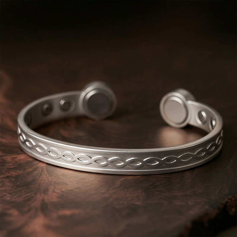 Nimara Ritual Interwoven Loop Pattern Copper Balance Luck Open Cuff Bracelet Bangle