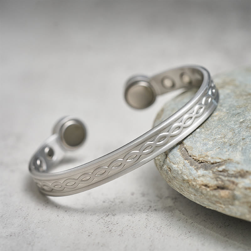 Nimara Ritual Interwoven Loop Pattern Copper Balance Luck Open Cuff Bracelet Bangle