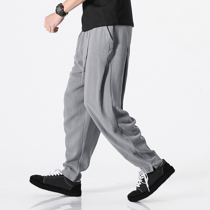 Nimara Ritual Drawstring Elastic Waist Ankle-Length Men's Polyester Pants With Pockets