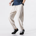 Nimara Ritual Drawstring Elastic Waist Ankle-Length Men's Polyester Pants With Pockets