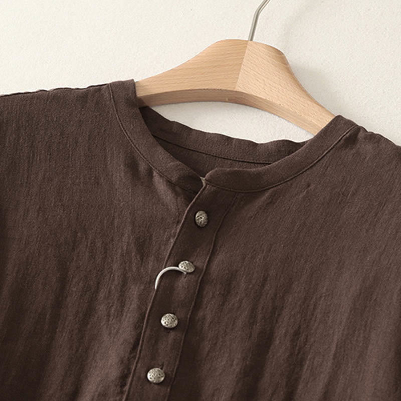 Nimara Ritual Spring Plain V-Neck Long Sleeve Women's Cotton Shirt