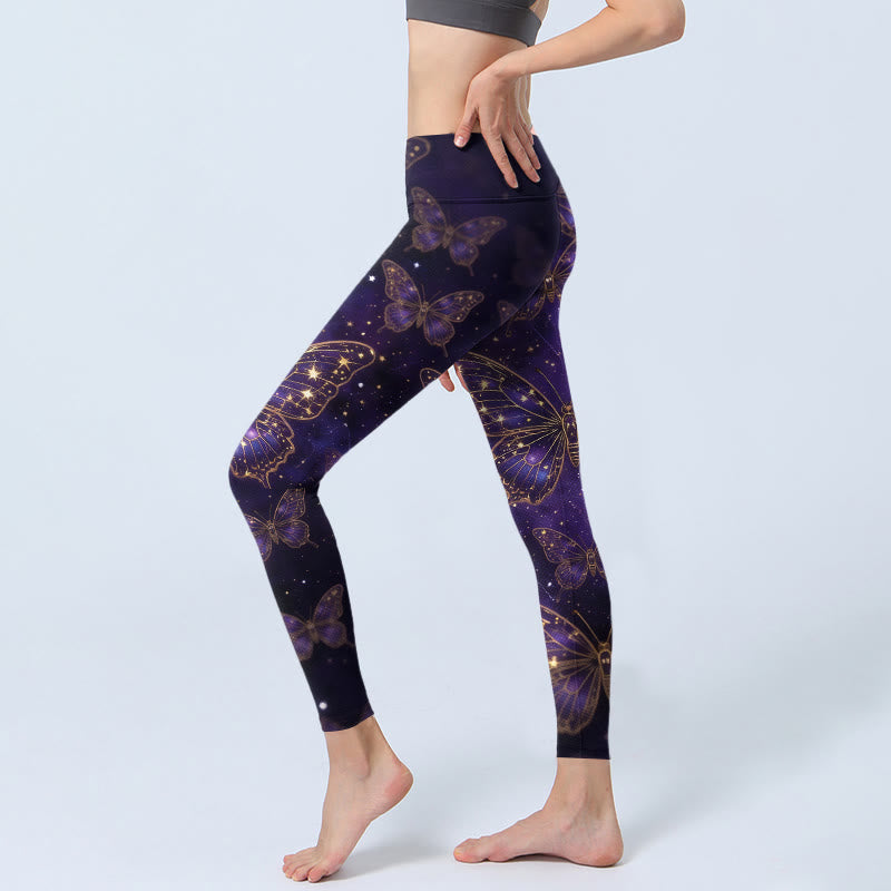 Nimara Ritual Romantic Style Butterfly Pattern Print Gym Leggings Women's Yoga Pants