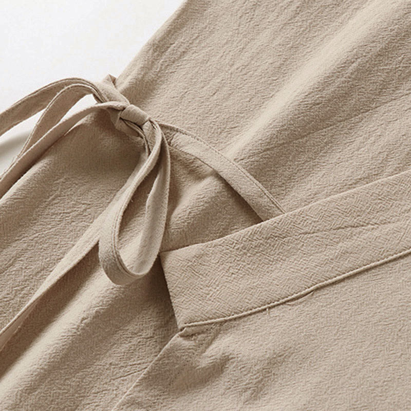 Nimara Ritual Summer Solid Color V-Neck Sleeveless Men's Cotton Linen Vest