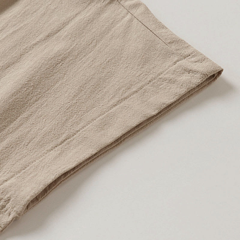 Nimara Ritual Summer Solid Color V-Neck Sleeveless Men's Cotton Linen Vest