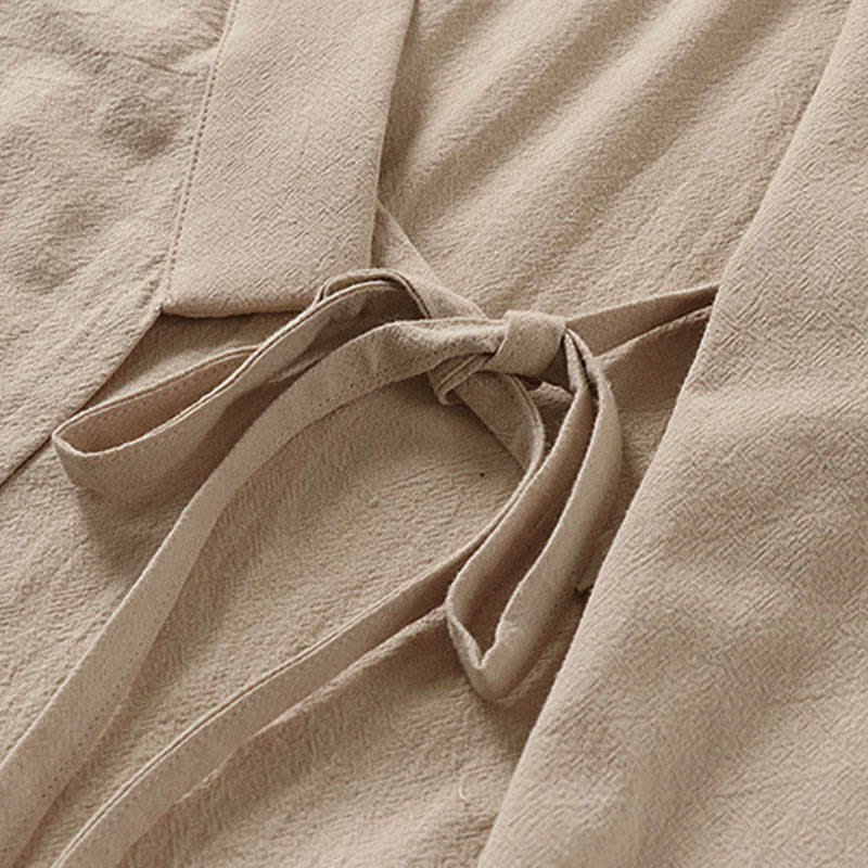 Nimara Ritual Summer Solid Color V-Neck Sleeveless Men's Cotton Linen Vest