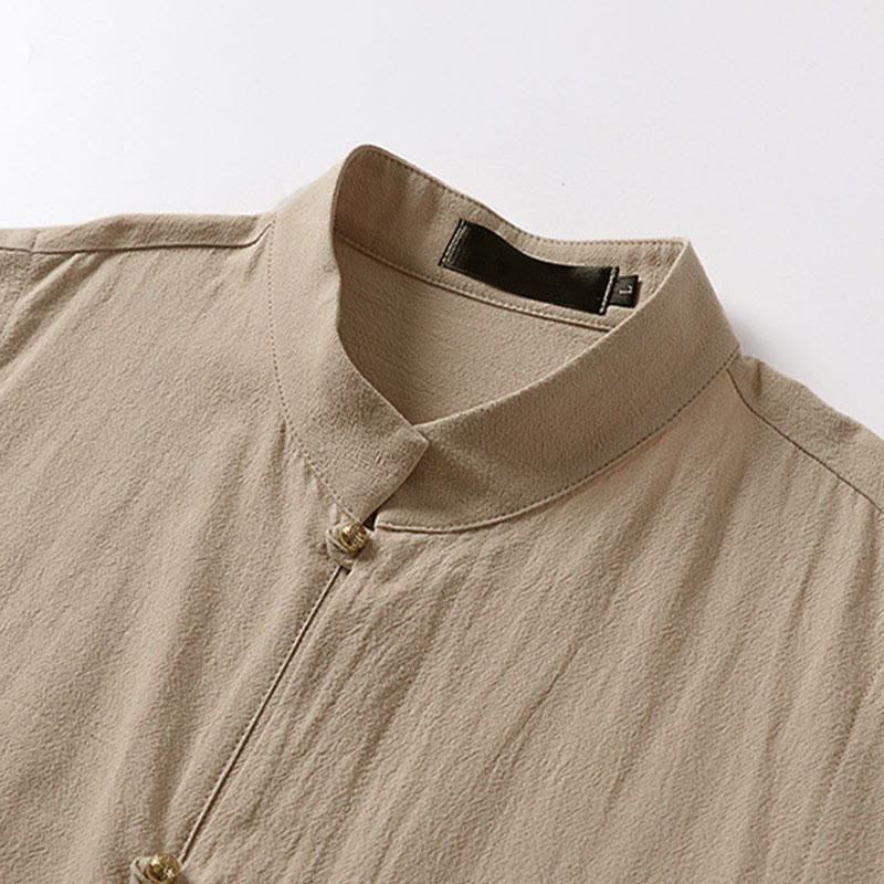 Nimara Ritual Summer Solid Color Stand Collar Men's Cotton Linen Sleeveless Vest