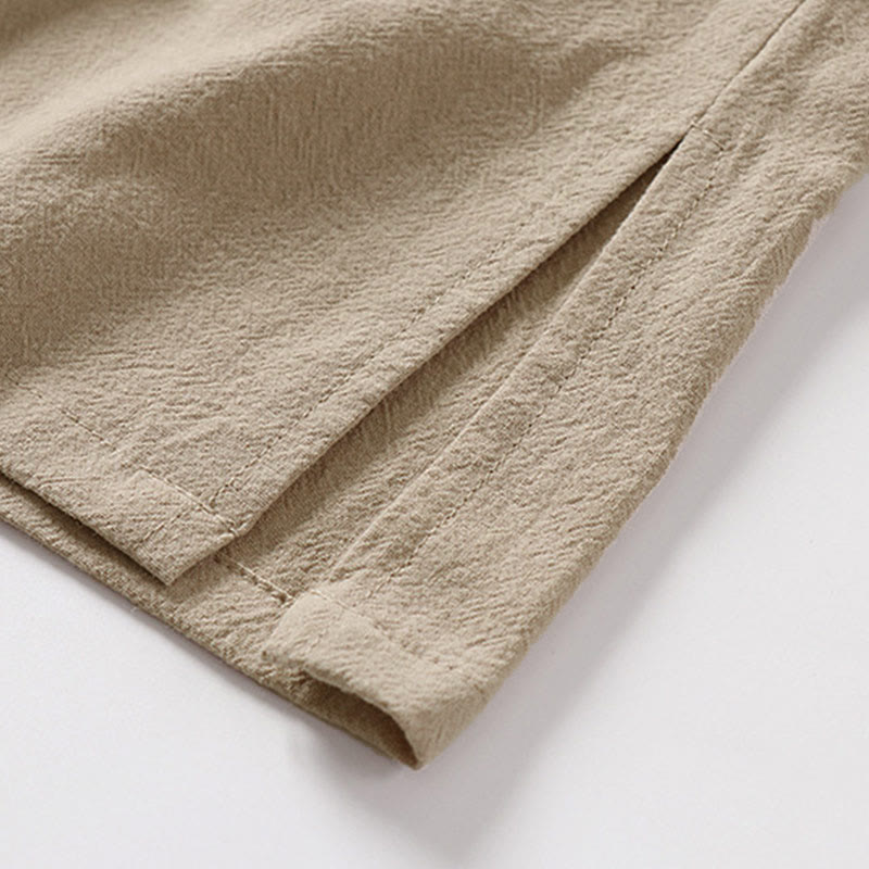 Nimara Ritual Summer Solid Color Stand Collar Men's Cotton Linen Sleeveless Vest
