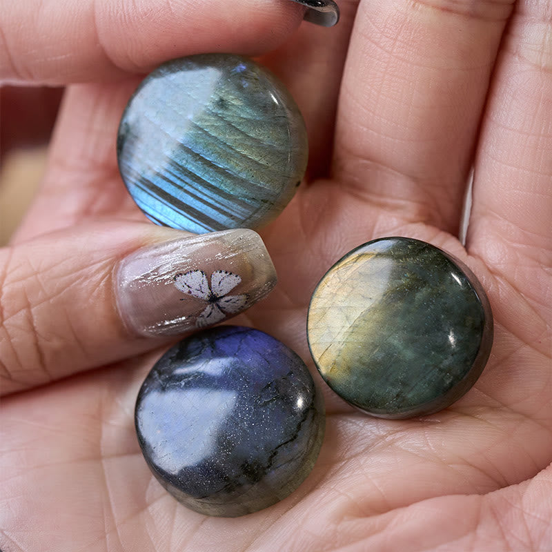Nimara Ritual Natural Round Labradorite Healing Figurine Decoration