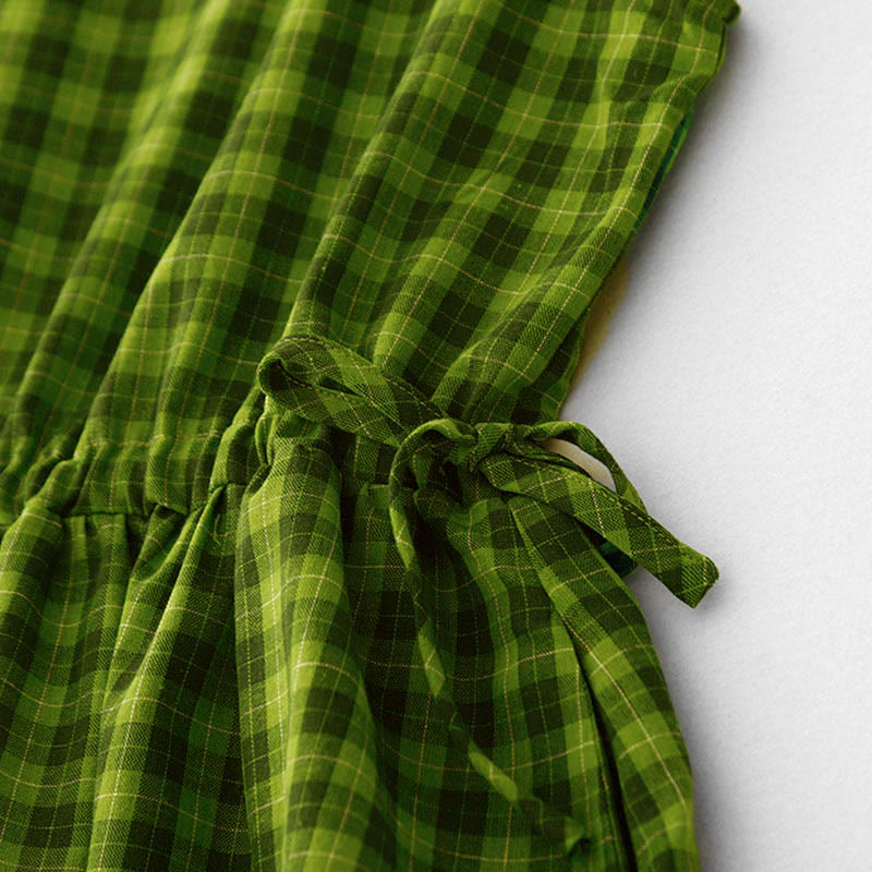 Nimara Ritual Sleeveless Plaid Summer Midi Dress With Pockets