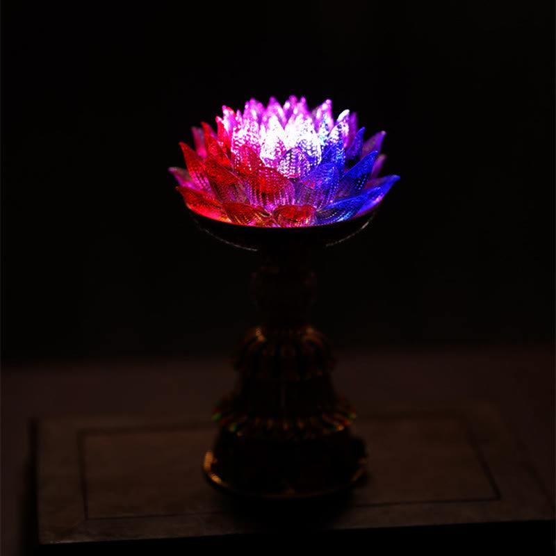 Nimara Ritual Lotus Liuli Glass Eight Auspicious Symbols Base Enlightenment Home Decoration