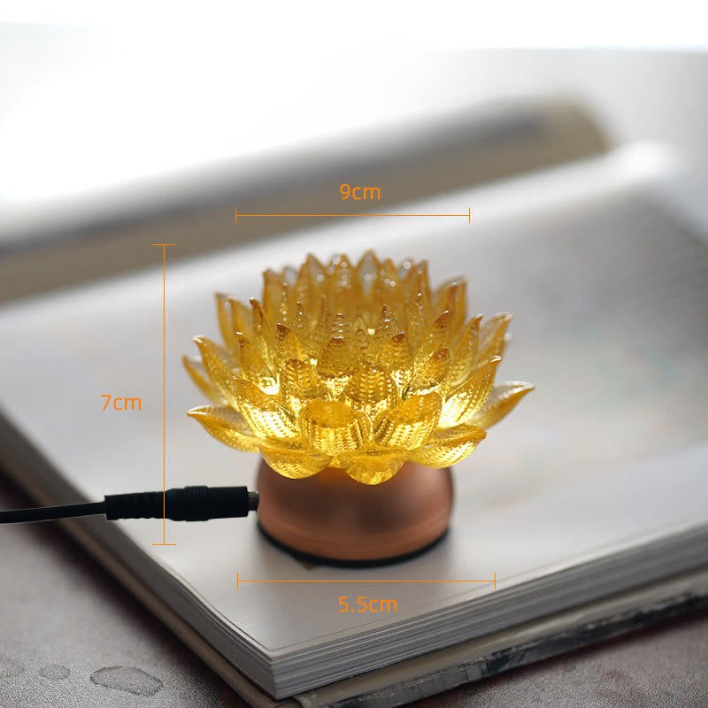 Nimara Ritual Lotus Liuli Glass Copper Brass New Begining Home Decoration