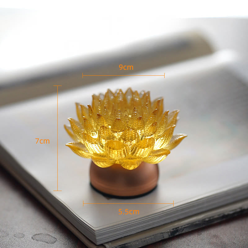 Nimara Ritual Lotus Liuli Glass Copper Brass New Begining Home Decoration