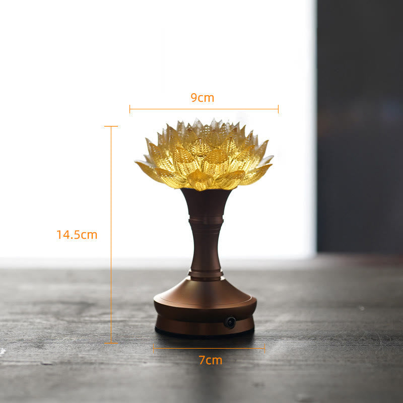 Nimara Ritual Lotus Liuli Glass Copper Brass New Begining Home Decoration