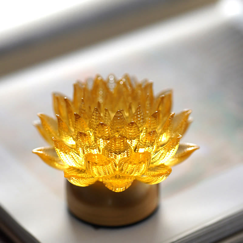 Nimara Ritual Lotus Liuli Glass Copper Brass New Begining Home Decoration