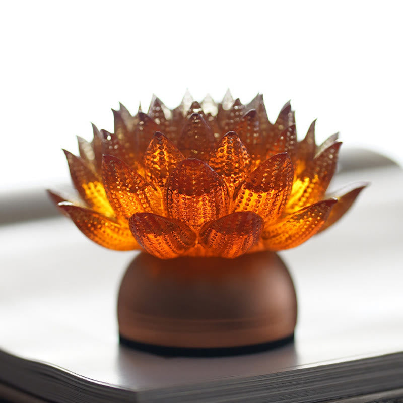 Nimara Ritual Lotus Liuli Glass Copper Brass New Begining Home Decoration