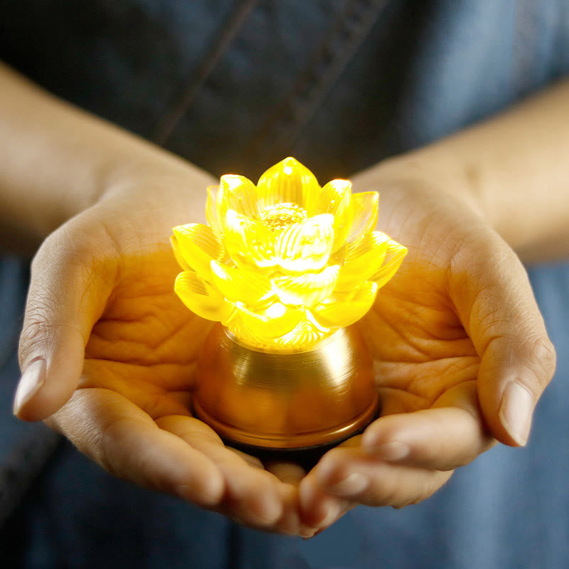 Nimara Ritual Lotus Liuli Glass Copper New Begining Home Decoration