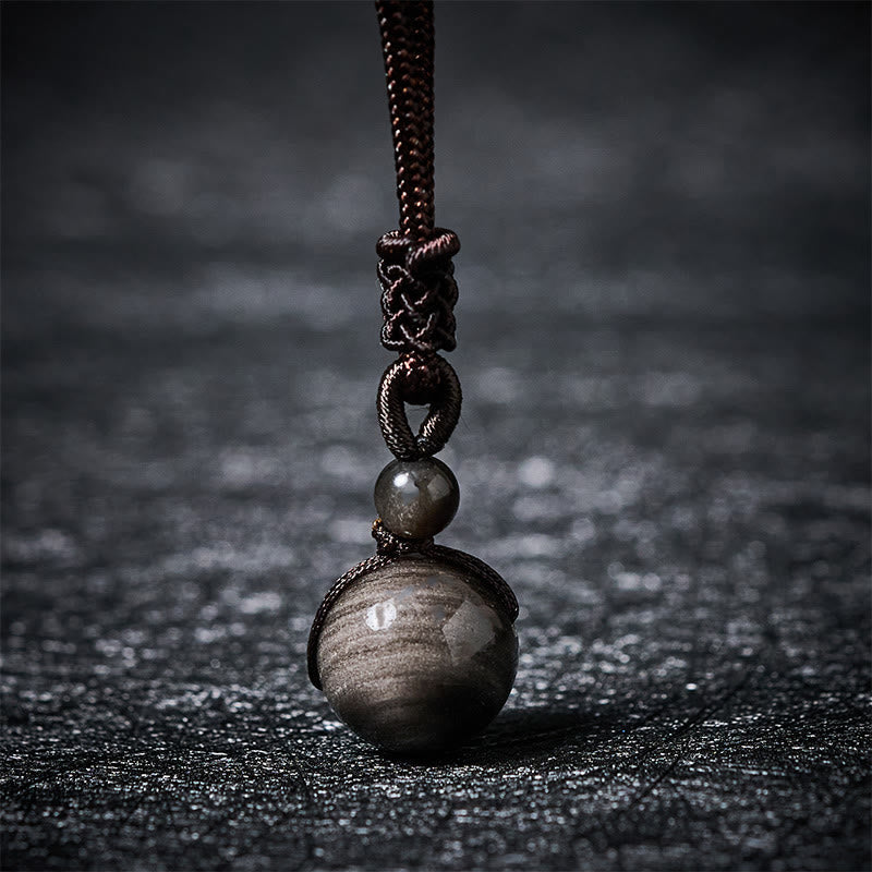 Nimara Ritual Tiger's Eye Silver Sheen Obsidian Gold Sheen Obsidian Rainbow Obsidian Positive Necklace Pendant