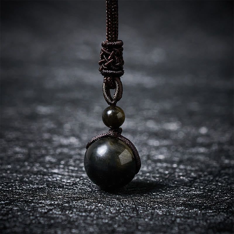 Nimara Ritual Tiger's Eye Silver Sheen Obsidian Gold Sheen Obsidian Rainbow Obsidian Positive Necklace Pendant