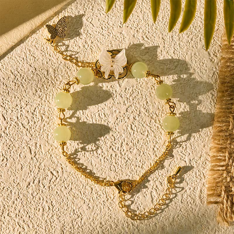 Nimara Ritual Liuli Glass Bead Butterfly Blessing Love Bracelet