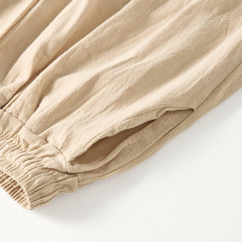 Nimara Ritual Plain Bohemian Stripes Women's Wide Leg Pants With Pockets