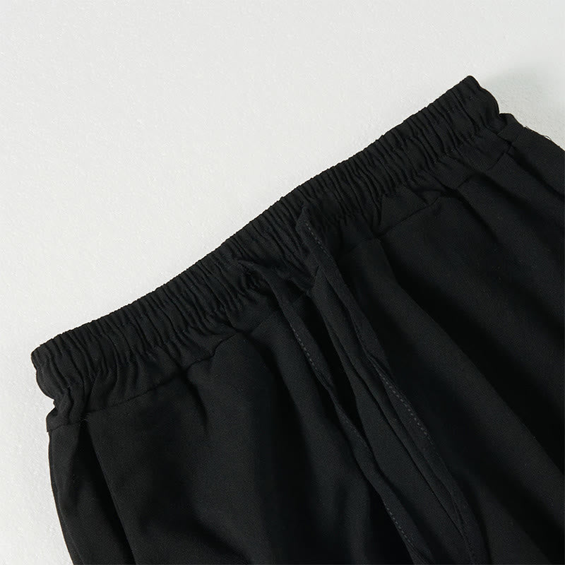 Nimara Ritual Plain Bohemian Stripes Women's Wide Leg Pants With Pockets