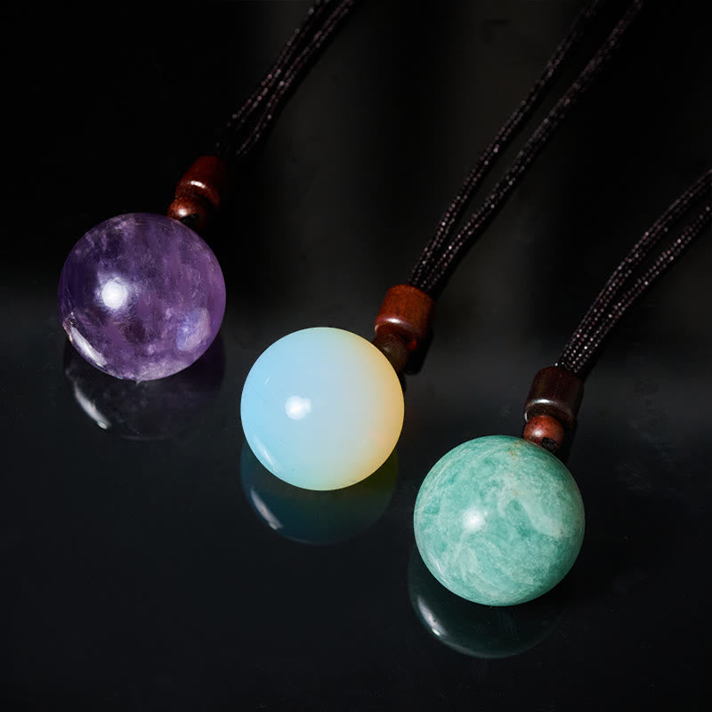 Nimara Ritual White Crystal Pink Crystal Tiger Eye Smoky Quartz Protection Necklace Pendant