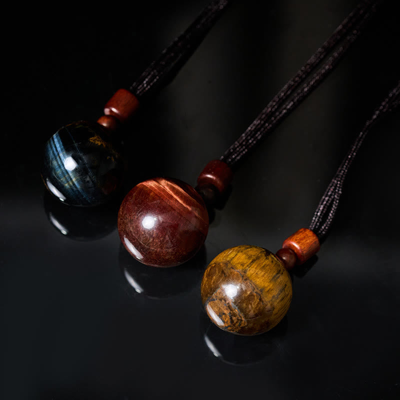 Nimara Ritual White Crystal Pink Crystal Tiger Eye Smoky Quartz Protection Necklace Pendant