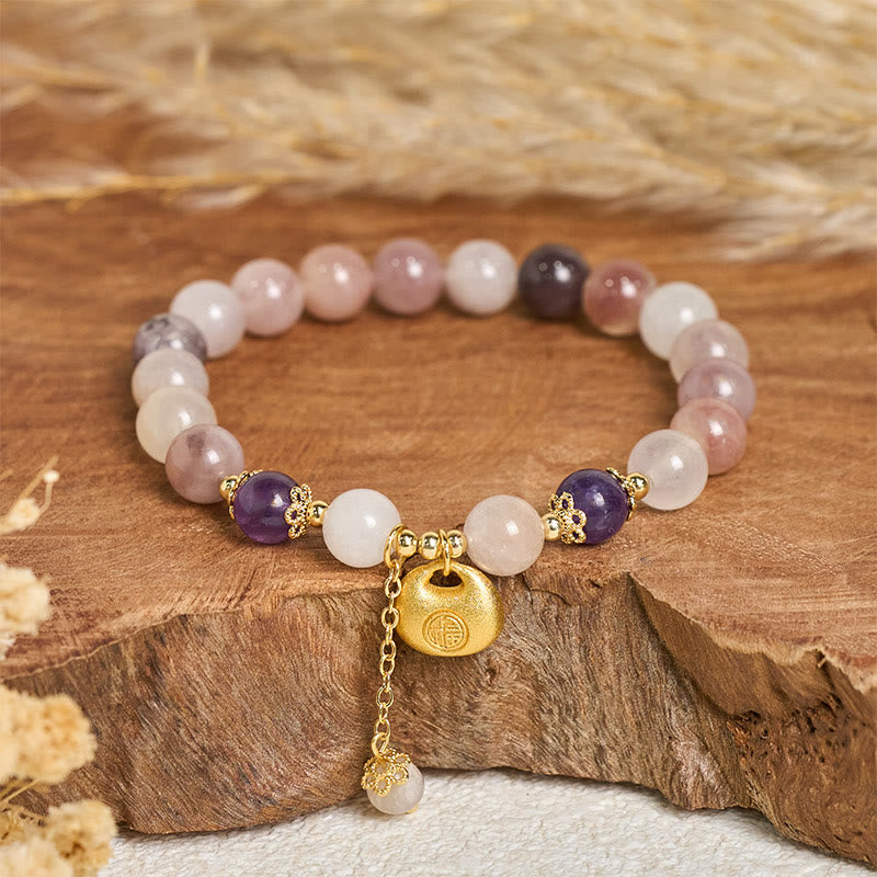 Nimara Ritual Golden Silk Jade Fu Character Rabbit Ward Off Evil Spirits Bracelet