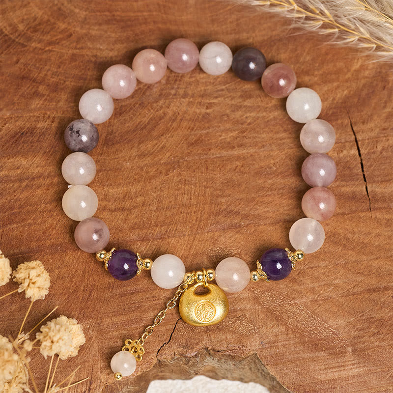 Nimara Ritual Golden Silk Jade Fu Character Rabbit Ward Off Evil Spirits Bracelet